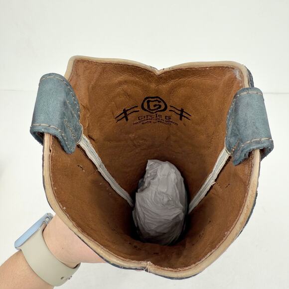 Corral Womens L5869 Western Cowboy Boots US 6 M EU 36.5 Blue Leather Stitch NIB - Picture 12 of 13